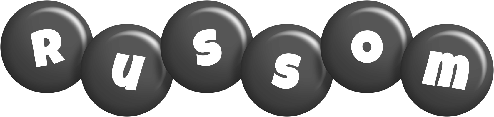 Russom candy-black logo