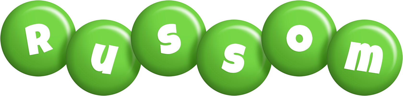 Russom candy-green logo