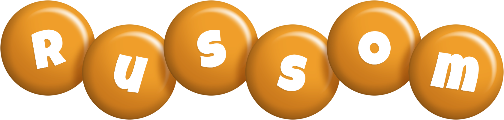 Russom candy-orange logo