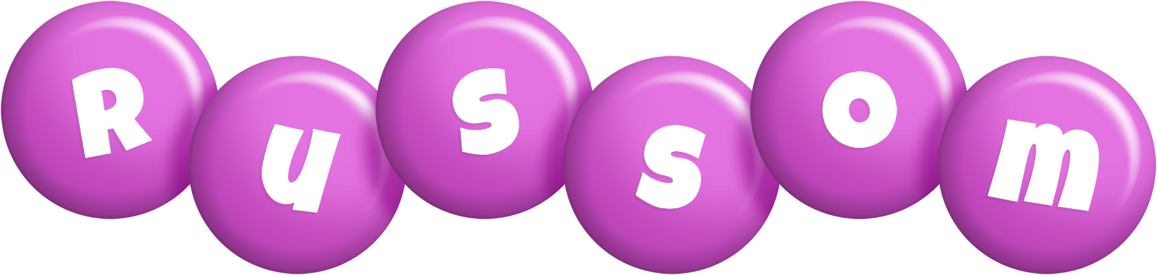 Russom candy-purple logo