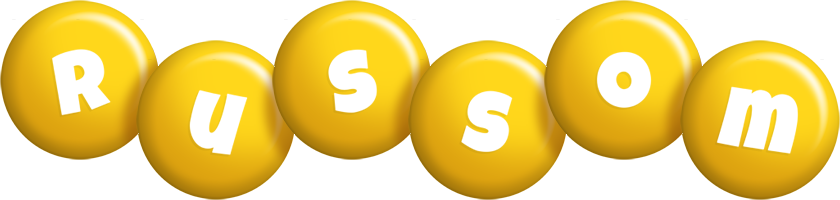 Russom candy-yellow logo