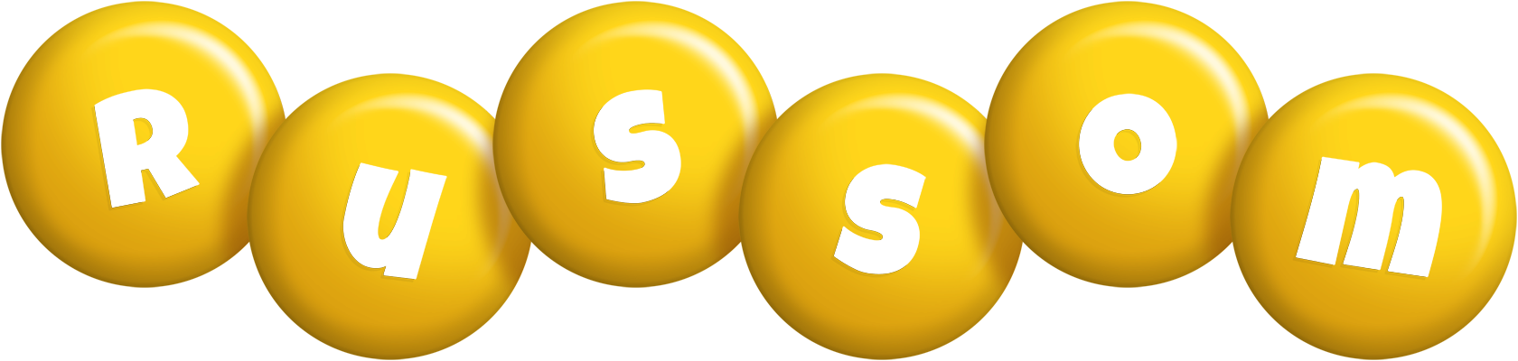 Russom candy-yellow logo