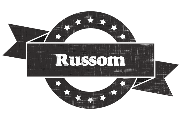 Russom grunge logo