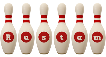Rustam bowling-pin logo