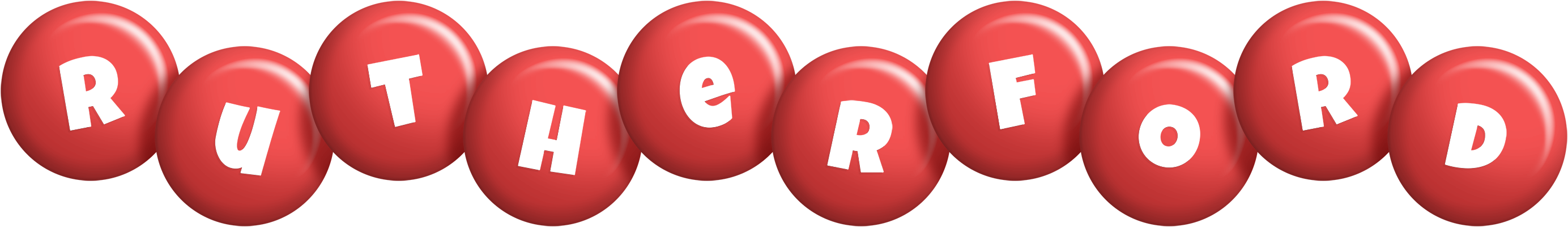 Rutherford candy-red logo