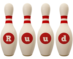 Ruud bowling-pin logo