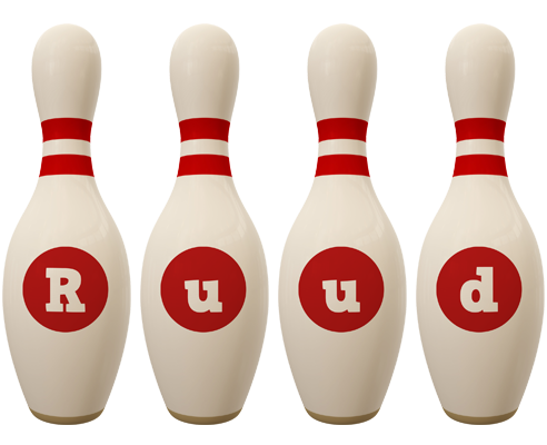 Ruud bowling-pin logo