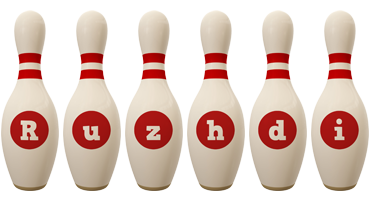 Ruzhdi bowling-pin logo