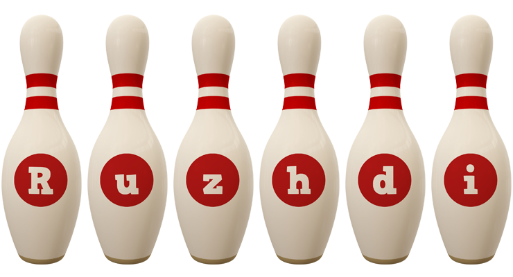 Ruzhdi bowling-pin logo