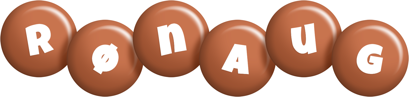 Rønaug candy-brown logo