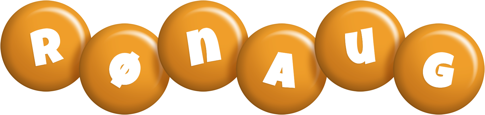 Rønaug candy-orange logo