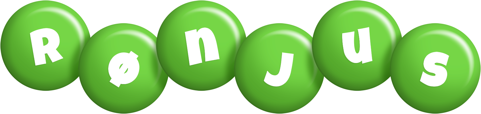 Rønjus candy-green logo
