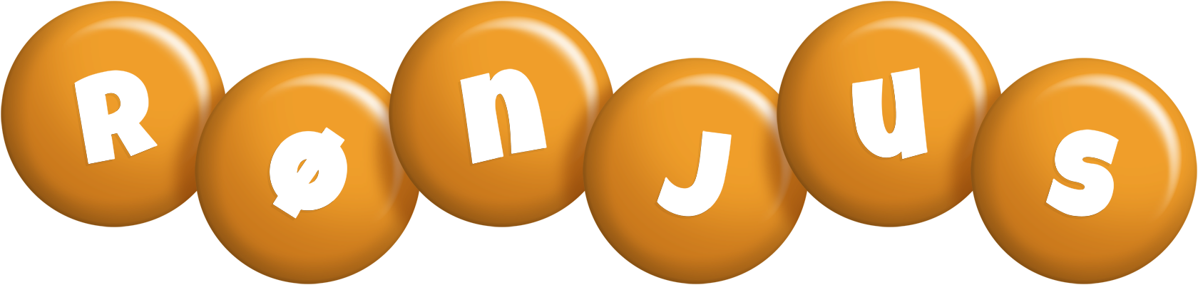 Rønjus candy-orange logo