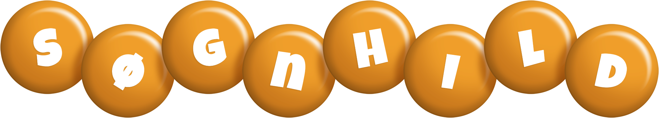 Søgnhild candy-orange logo