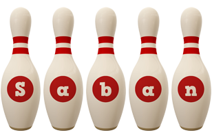 Saban bowling-pin logo