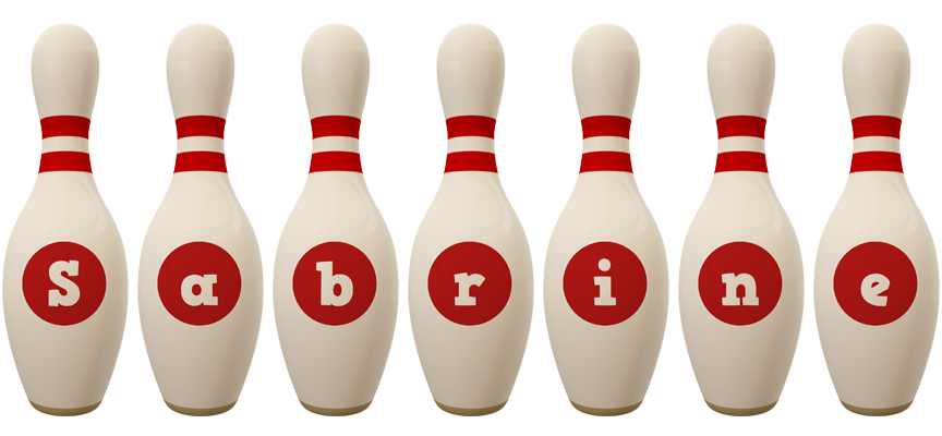 Sabrine bowling-pin logo