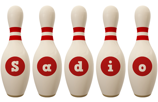 Sadio bowling-pin logo