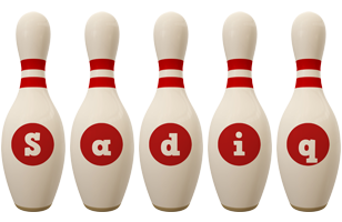 Sadiq bowling-pin logo