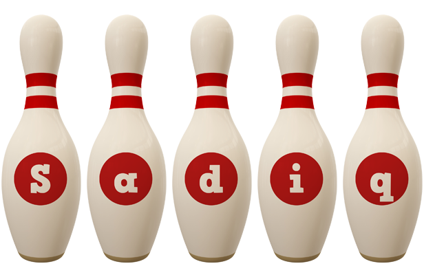 Sadiq bowling-pin logo