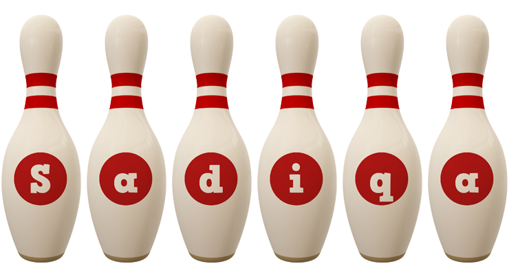 Sadiqa bowling-pin logo