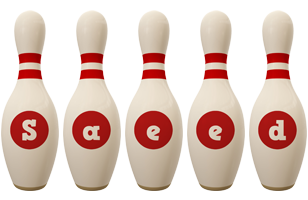 Saeed bowling-pin logo