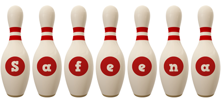 Safeena bowling-pin logo