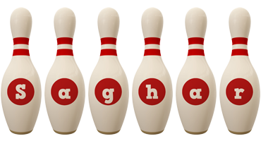 Saghar bowling-pin logo