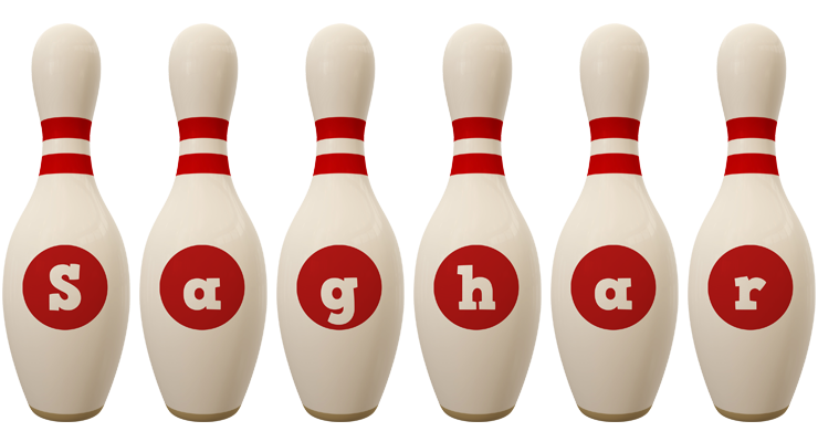 Saghar bowling-pin logo