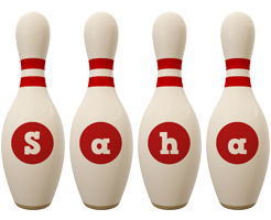 Saha bowling-pin logo
