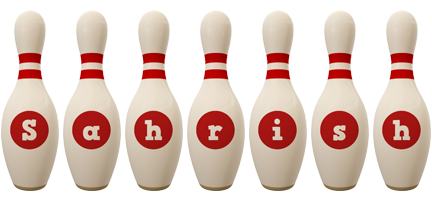 Sahrish bowling-pin logo