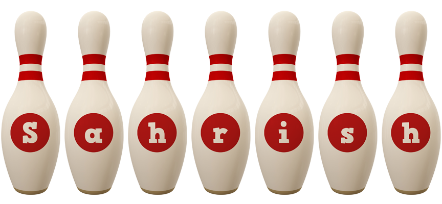 Sahrish bowling-pin logo