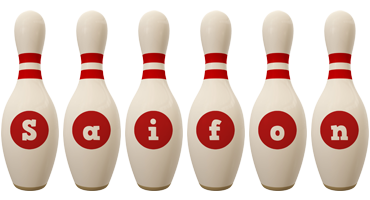 Saifon bowling-pin logo