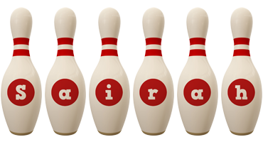 Sairah bowling-pin logo