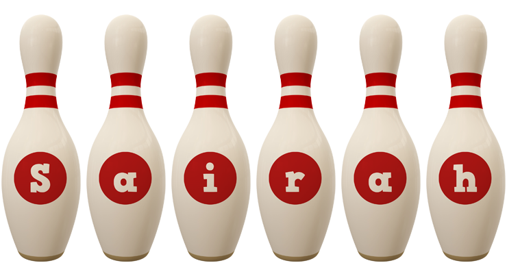 Sairah bowling-pin logo