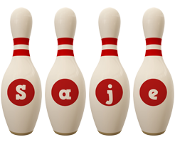Saje bowling-pin logo