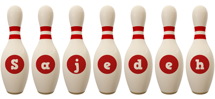 Sajedeh bowling-pin logo