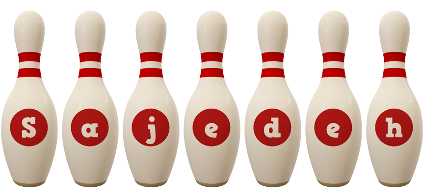 Sajedeh bowling-pin logo
