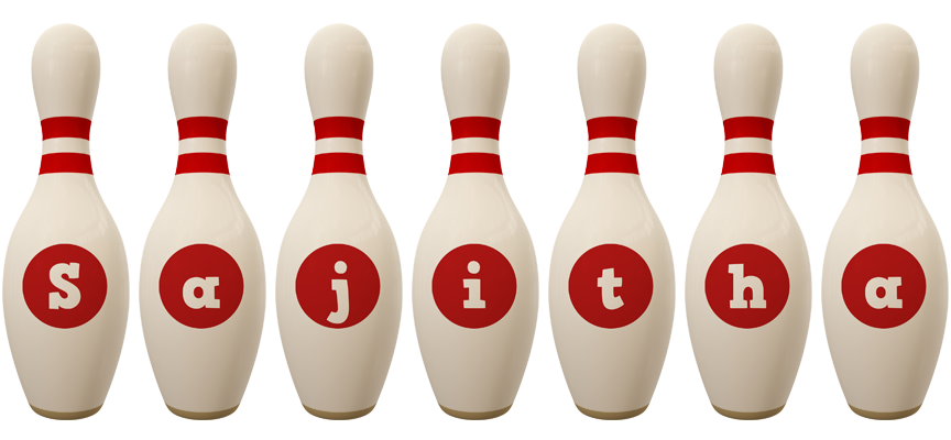 Sajitha bowling-pin logo