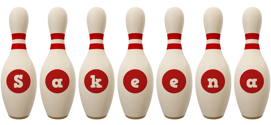 Sakeena bowling-pin logo