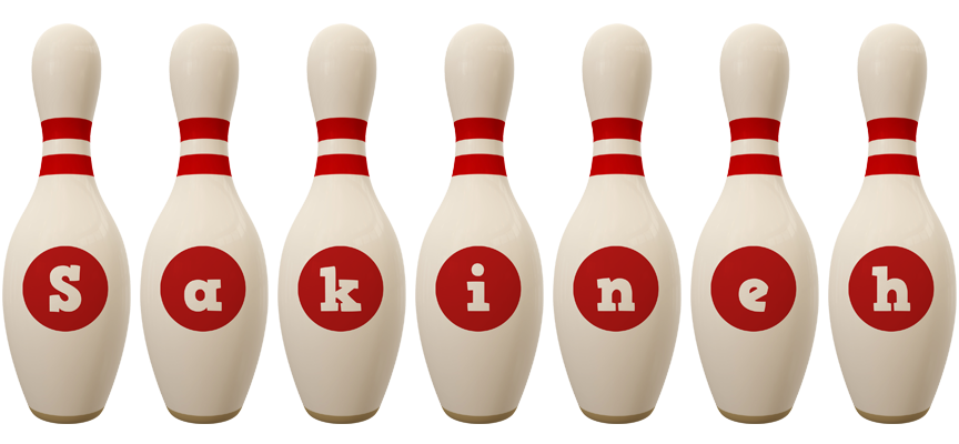 Sakineh bowling-pin logo