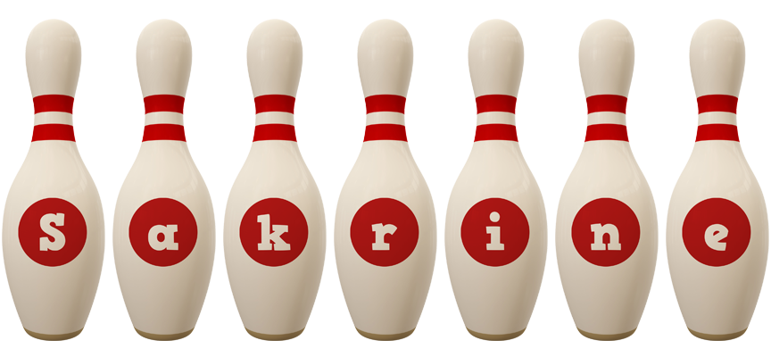 Sakrine bowling-pin logo