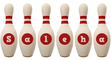 Saleha bowling-pin logo