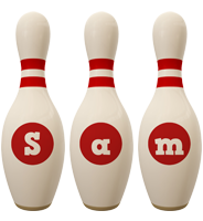 Sam bowling-pin logo