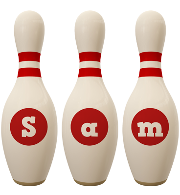Sam bowling-pin logo
