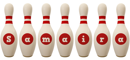 Samaira bowling-pin logo