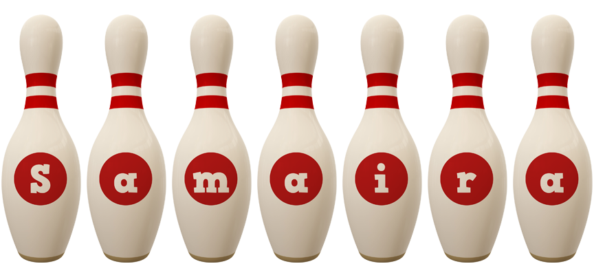 Samaira bowling-pin logo