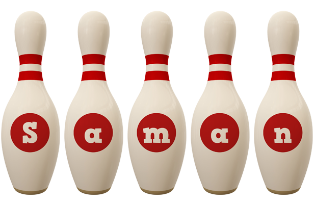 Saman bowling-pin logo