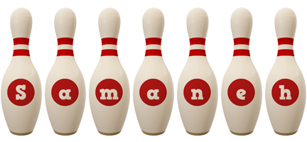 Samaneh bowling-pin logo