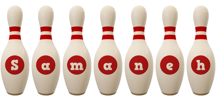 Samaneh bowling-pin logo