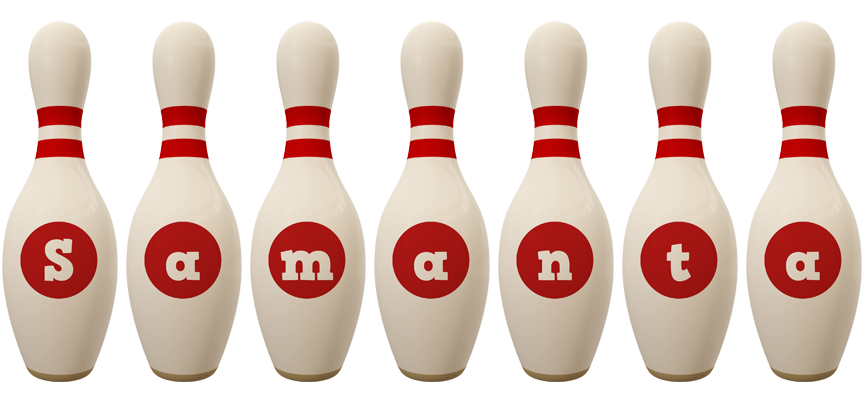 Samanta bowling-pin logo